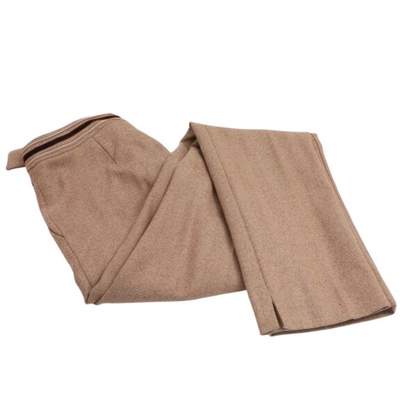 Missoni Italy Virgin Wool Tan Trousers Belt Hem Slit IT 46 US 10–12 Elegant Fit - Picture 7 of 10